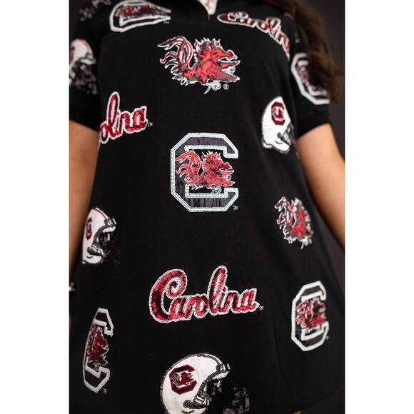 NEW BRIANNA CANNON south carolina logo patch dress in black - Picture 3 of 5